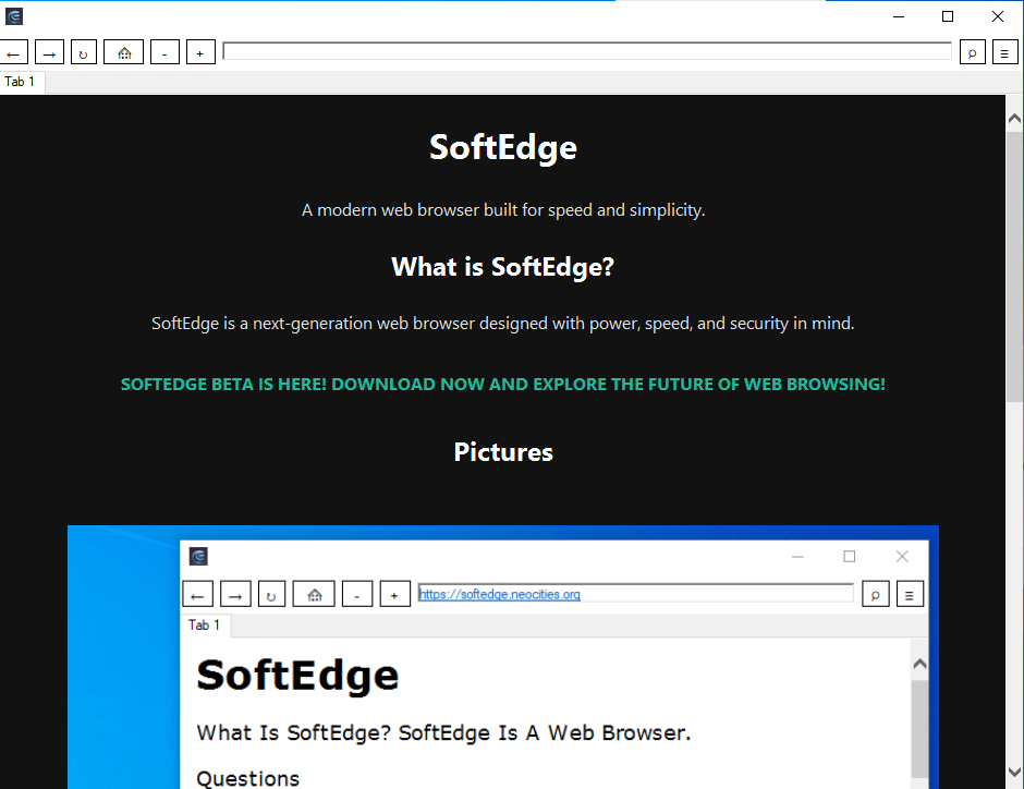 SoftEdge Browser Screenshot